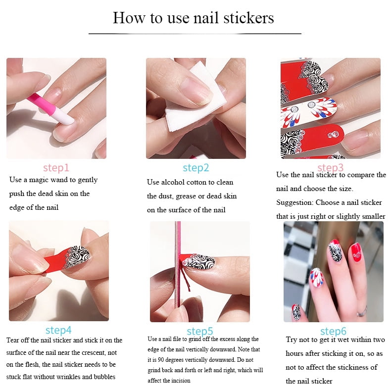 12PCS Summer nail stickers foot stickers waterproof rainbow smudged onion powder flash toe nail stickers nail stickers