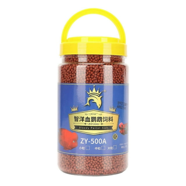 Blood Parrot Fish Food Color Enhancing Nutritious Floating Fish Feed for Aquarium Fish Tank 17.6oz