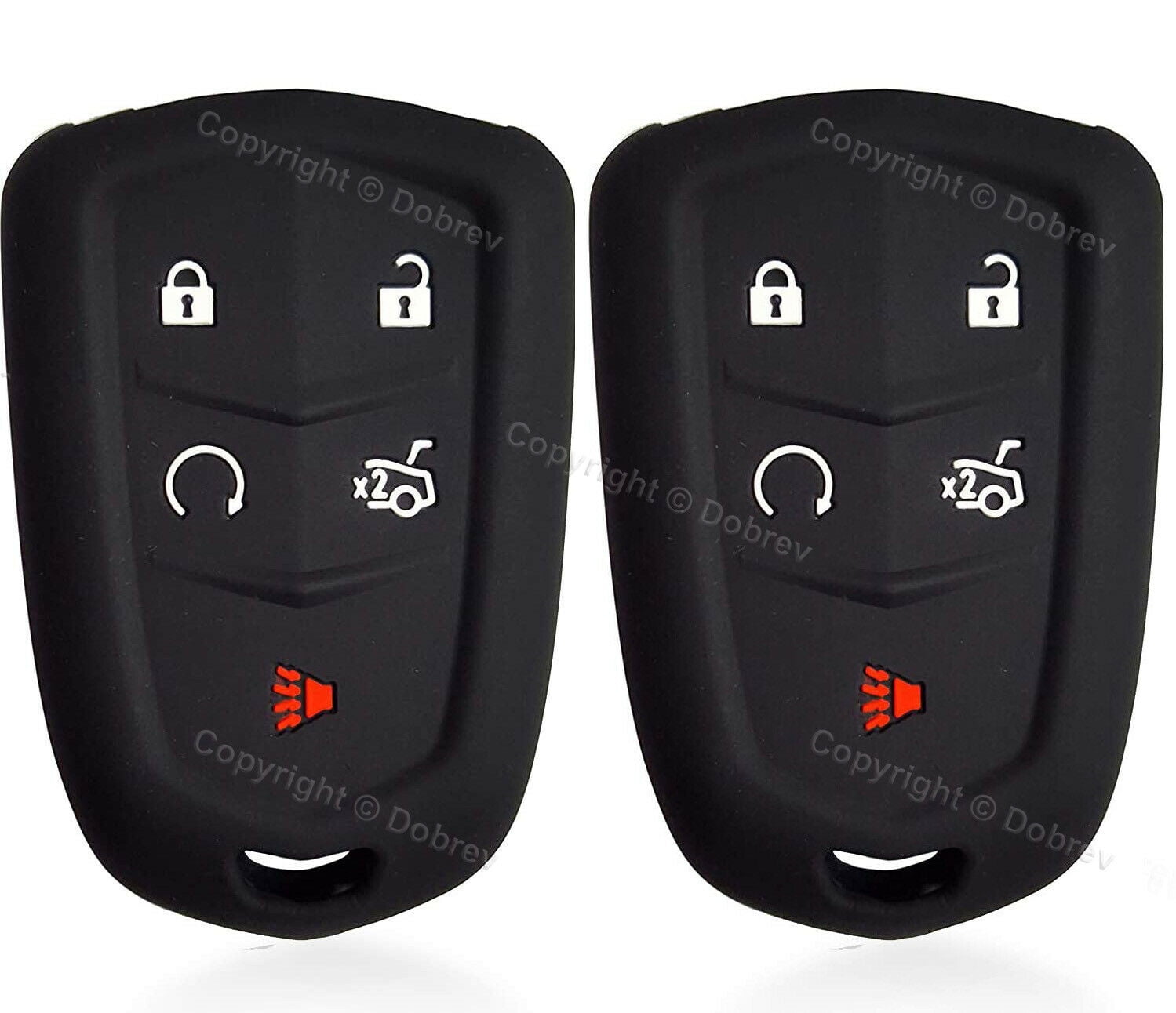 5 Buttons Black Silicone Protective Key Protector Skin Cover fit for Cadillac 
