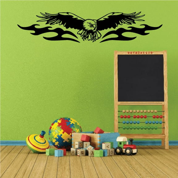 Approaching Flying Fire Eagle Decal - 36 Inches