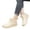 Beige, variant on Women's Waterproof Ankle Rain Boots, Slip-On Rubber Shoes for Outdoor and Daily Wear