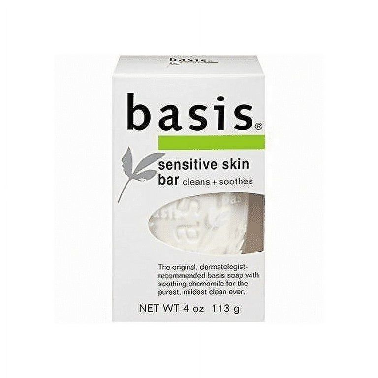 Basis Sensitive Skin Bar Soap - Unscented Soap Bar For Sensitive