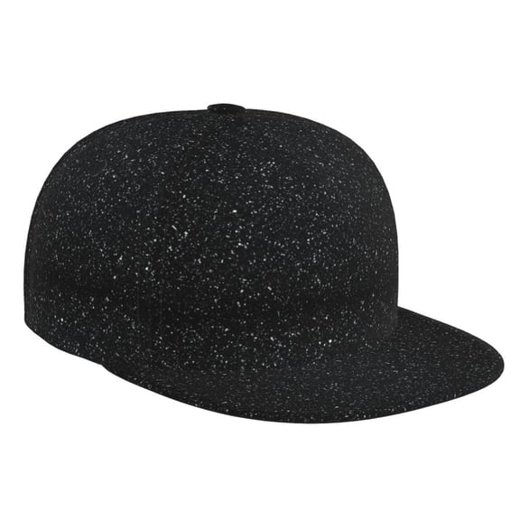 Hirioo Black Glitter for Baseball Cap Men Cap Flat Brim for Men Women Teens Adjustable Baseball Cap