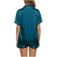 thumbnail image 4 of Ichuanyi Womens Silk Satin Pajamas Set Two-Piece Sleepwear Loungewear Button-Down Sets, 4 of 6