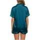 thumbnail image 4 of Neewe 2PC Satin Pajamas Set for Women Button Down Short Sleeve Shirt and Shorts SoftLoungewear Pajama Sets, 4 of 6
