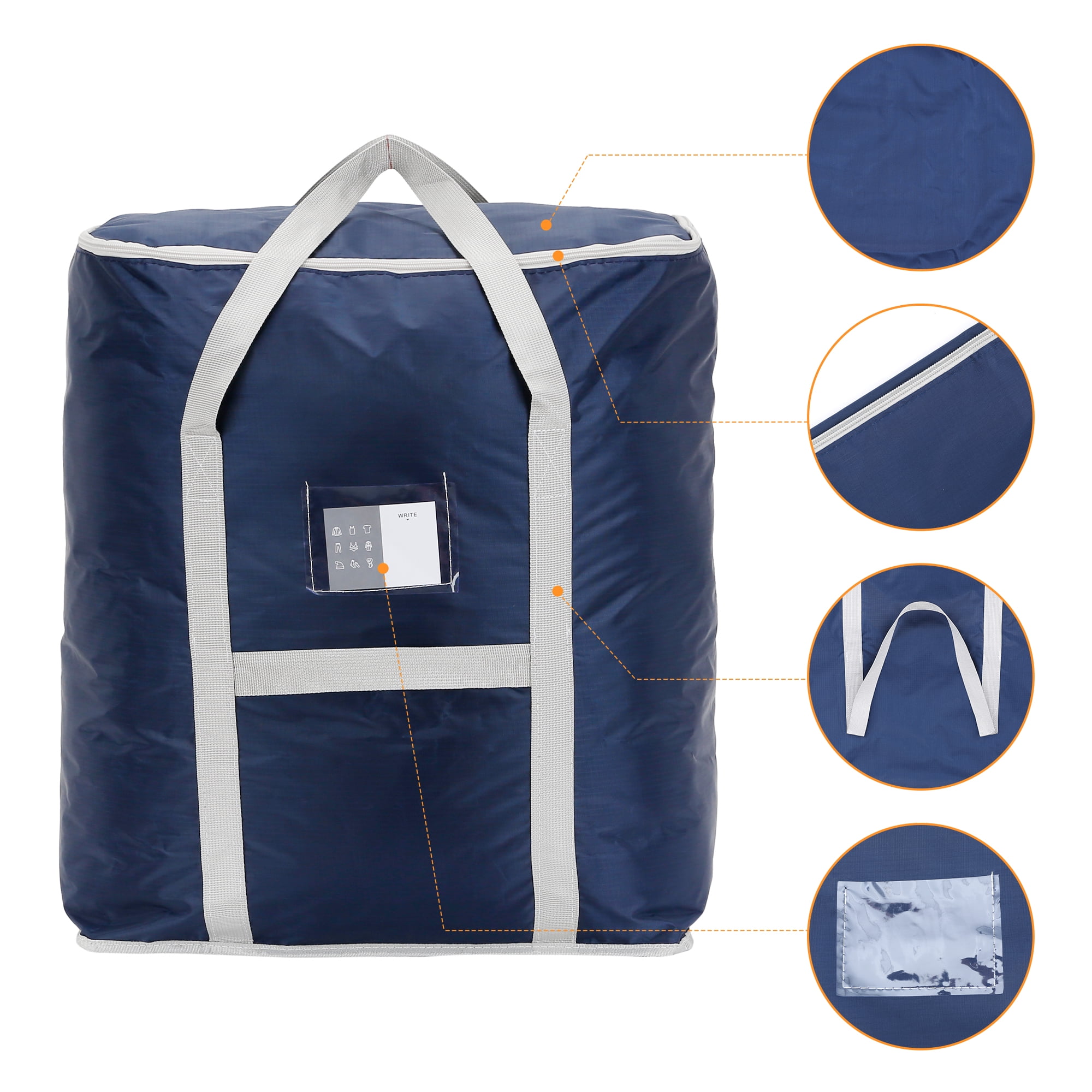 Unique Bargains 1 Pack Clothes Storage Bags Moving Bags Blue 20*16*20in