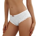 thumbnail image 5 of Joau Women's Floral Lace G String Thongs T Back Underwear Criss Cross Strappy Hipster Thong Panties Stretch Seamless Bikini Panties V-Shape Design Briefs, 5 of 7