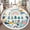 Color 4, variant on Washable Non Slip 4ft Round Rug, Cute Dragons Floral Fantasy Landscape Sunshine Butterflies Circle Area Rugs with Tassels Crawling Play Mat Nursery Carpet for Children Toddlers Bedroom