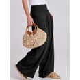 thumbnail image 3 of Pantalón palazzo para mujer ANRABESS negro, pierna ancha, cintura alta, talla L, 3 of 8