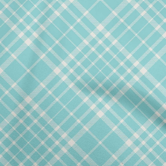oneOone Velvet Baby Blue Fabric Check Sewing Craft Projects Fabric Prints By Yard 58 Inch Wide