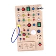 thumbnail image 3 of Tablero de actividades de madera con interruptor de luz, tablero de actividades educativo con luz LED para entrenamiento sensorial, tablero de, 3 of 7