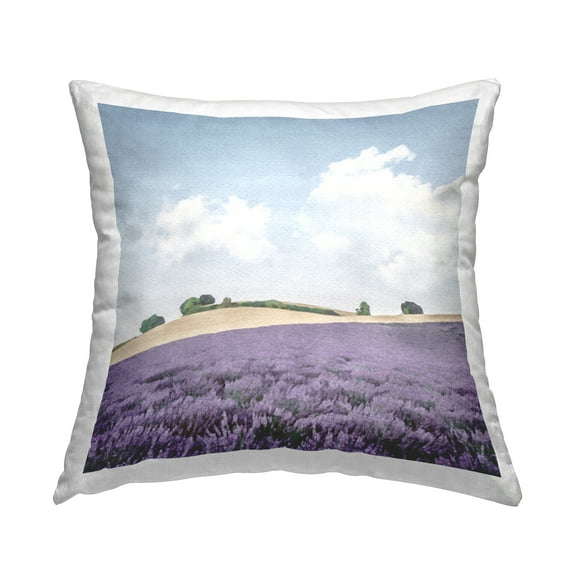 Stupell Industries Rural Lavender Fields Square Decorative Printed Throw Pillow, 18 x 18
