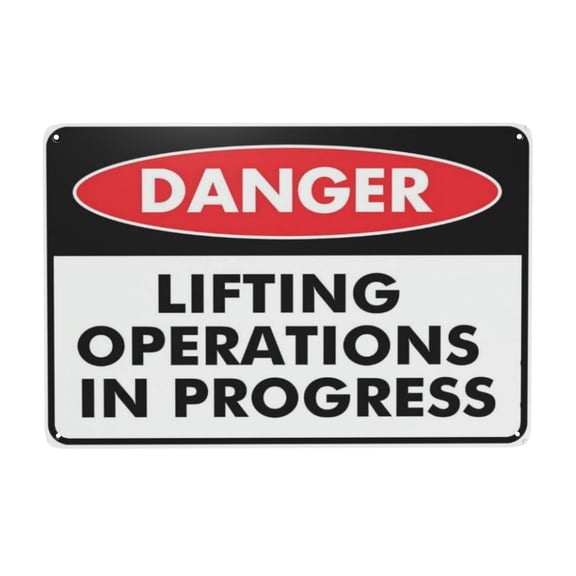 Danger Lifting Operations In Progress Sign Tin Sign Warning Metal Sign Vintage Sign Wall Decor for Home Farm Bar Coffee Shop Club Decoration 8x12 Inch