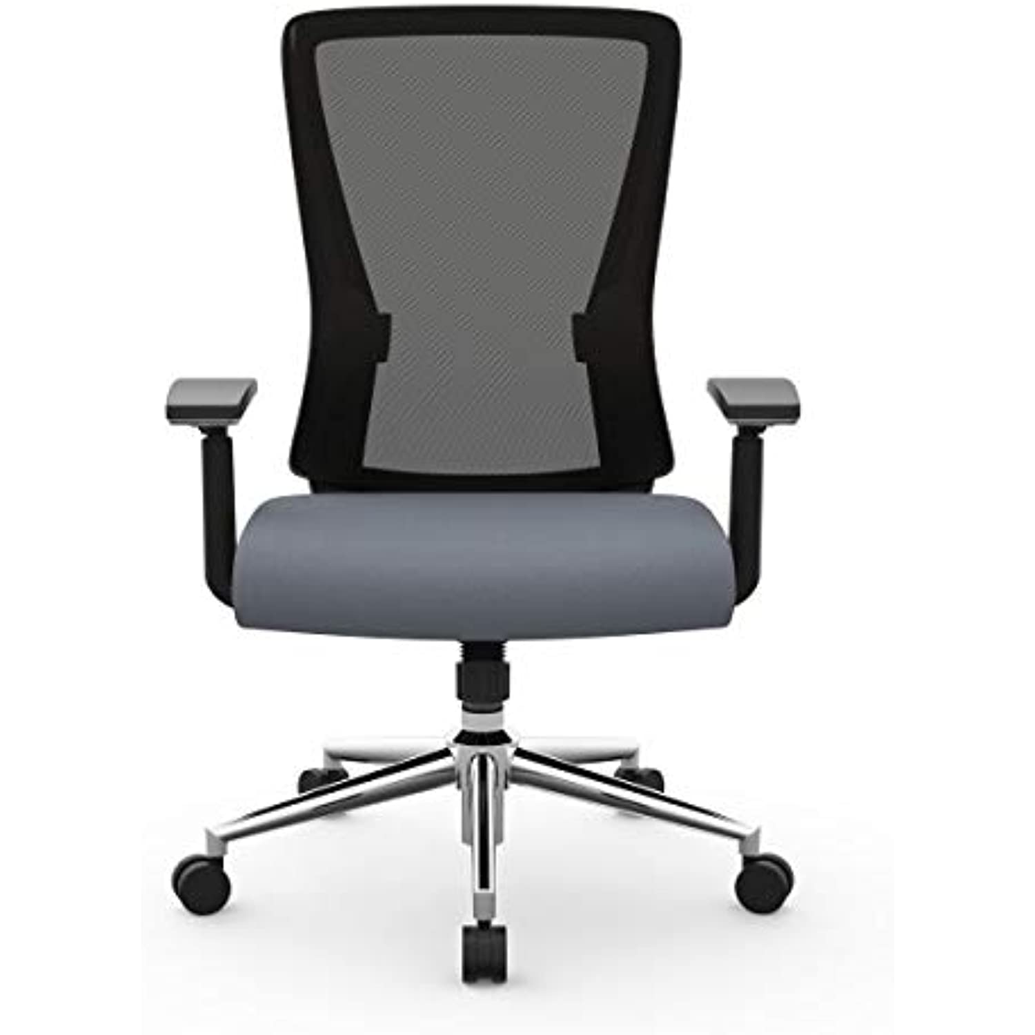 Realspace Levari Faux Leather Mid-Back Task Chair, Gray/Black - image 2 of 8