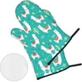 thumbnail image 3 of Cute White Llama and Cactus Print Oven Mitts and Pot Holders Sets 4 Piece Set Kitchen Women Men Cooking Baking Microwave Heat Resistant, 3 of 6