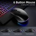 thumbnail image 5 of Wireless Keyboard and Mouse Combo 2.4GHz USB Full Size Silent/Quiet RGB Backlit Light Up Computer Keyboards & Mouse Combos for Mac PC Laptop, Black, 5 of 9