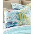 thumbnail image 3 of Levtex Home - Beachwalk Quilt Set - Queen Quilt + Two Standard Pillow Shams - Fish and Coral - Teal Yellow Orange Red Green - Quilt (88x92in.) and Pillow Shams (26x20in.) - Reversible - Cotton Fabric, 3 of 5