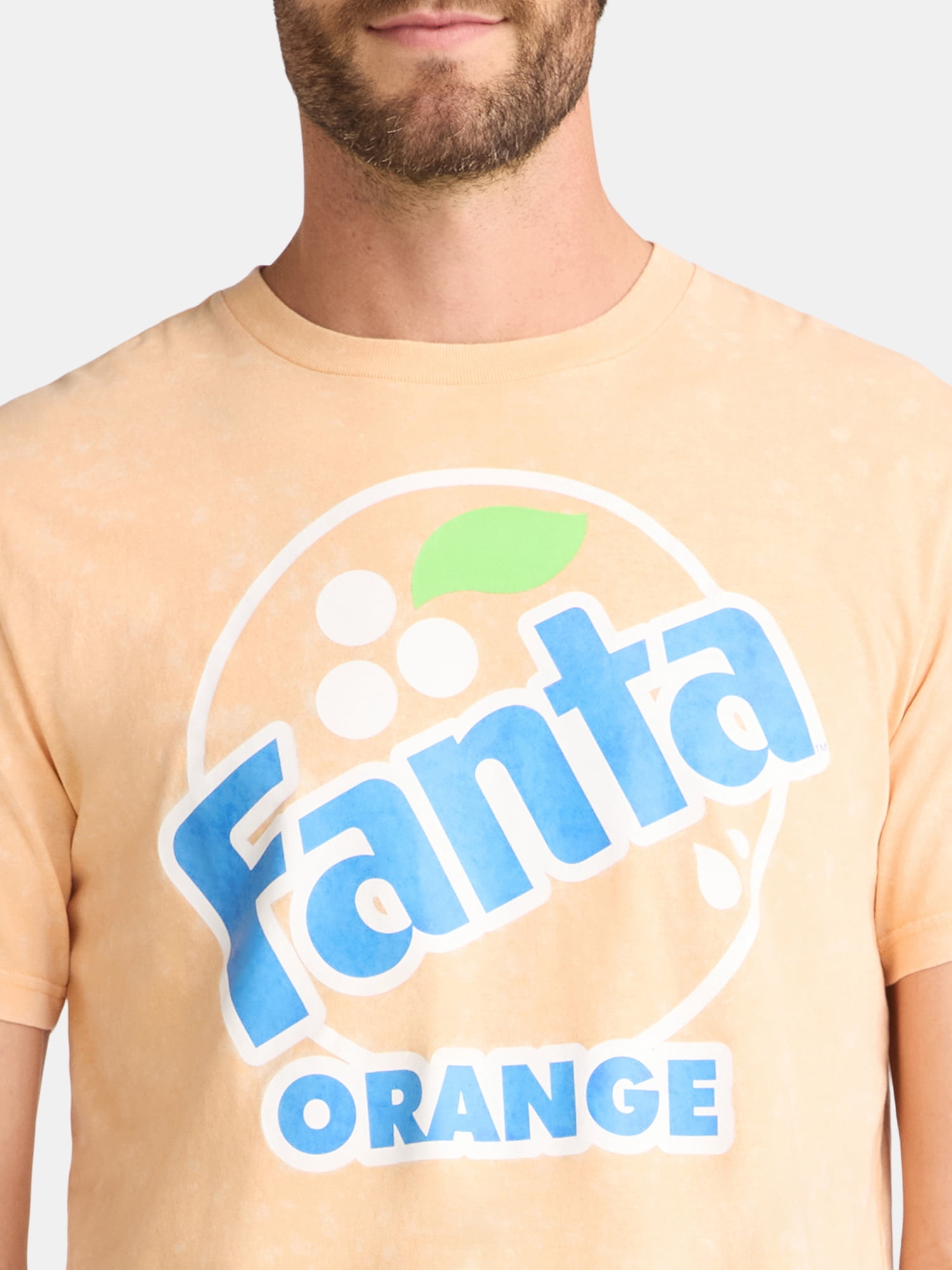 Fanta Men's and Big Men's Orange Graphic Tee with Short Sleeves, Sizes S-3XL