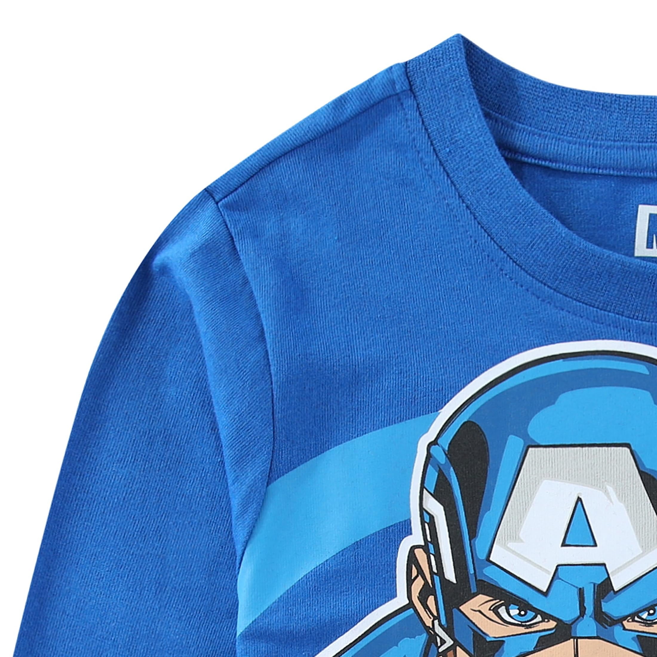 Marvel Avengers Iron Man Captain America Hulk Long Sleeve Shirt (Boys), 3 Pack, Sizes 3T-10