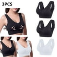 thumbnail image 2 of Timegard Sports Bras for Women 3pc No Underwire Lace Strap Full Support Breathable Comfy Everyday Bras, 2 of 8