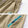 thumbnail image 5 of Shorts for Men 5 Inch Men's Outdoor Workout Shorts, Plus Size Elastic Waist Breathable Shorts with Zip Pocket, Lightweight Sports Casual Short Pants Khaki XXL, 5 of 6