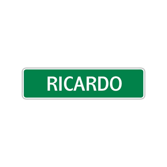 Ricardo Boys Letter Printed Label Indoor Outdoor Wall Plaque Decoration Children Name Aluminum Metal Sign 4"x18"