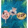 thumbnail image 3 of POZA Luxury Inflatable Lounge Pool Float with Back Rest - Inflatable Pool Chair Float for Adults Filled with Sparkle Confetti, Built-in Phone Holder, Cup Holders and Handles, 42 Inches - Rose Gold, 3 of 8
