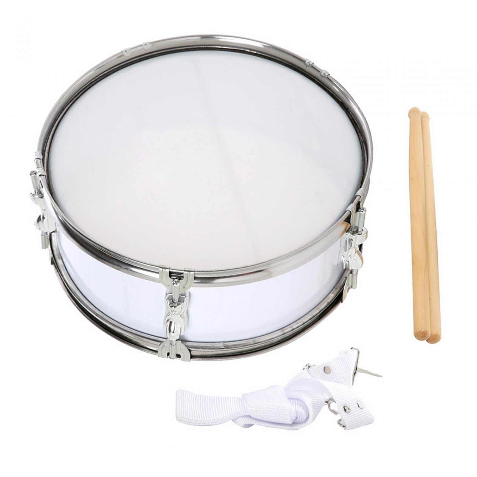 STARTIST 13" Snare Drum Music Drums Lightweight Educational Toy Musical Instruments Percussion Instrument for Boys Girls Kids Children White