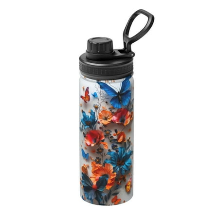 

Salouo 3D Butterfly for 18oz Stainless Steel Vacuum Insulated Tumbler Coffee Travel Mug Spill Proof with Lid Thermos Cup for Keep Hot/Ice Coffee Tea and Beer