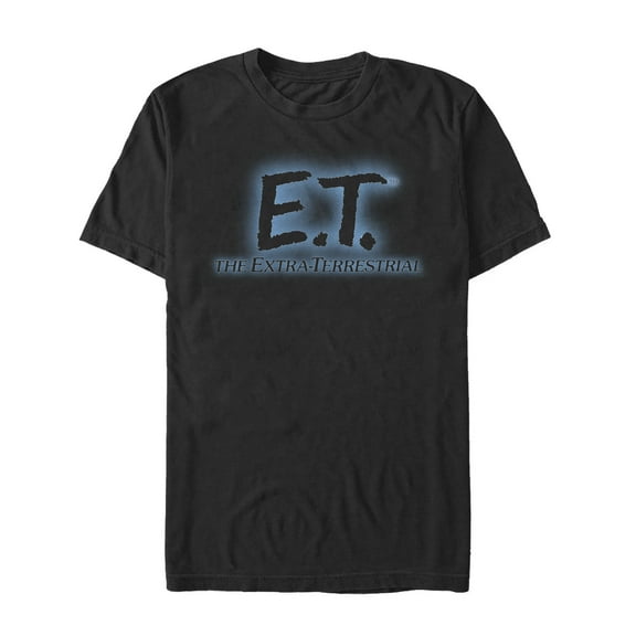 Men's E.T. the Extra-Terrestrial Glow Logo  Graphic Tee Black 3X Large