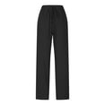 thumbnail image 6 of Lightweight Linen Pants for Women Comfortable Ankle Pants with Solid Color Side Pockets High Waisted Comfy Everyday Wear Capri Pants Autumn Vacation Fashion Casual Pants, 6 of 6