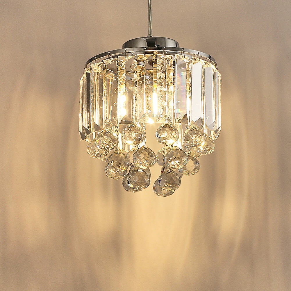 Modern Round Clear Kitchen Island 3 Lights Pendant Lighting Lamp Crystal Chandelier Hanging Fixture