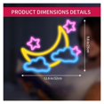 thumbnail image 3 of Panneau Néon Nuage Lune Étoile pour Décoration Murale Alimenté par USB s'Illumine pour Chambre d'Enfants Bar de Fête pour Filles 32X25cm, 3 of 5