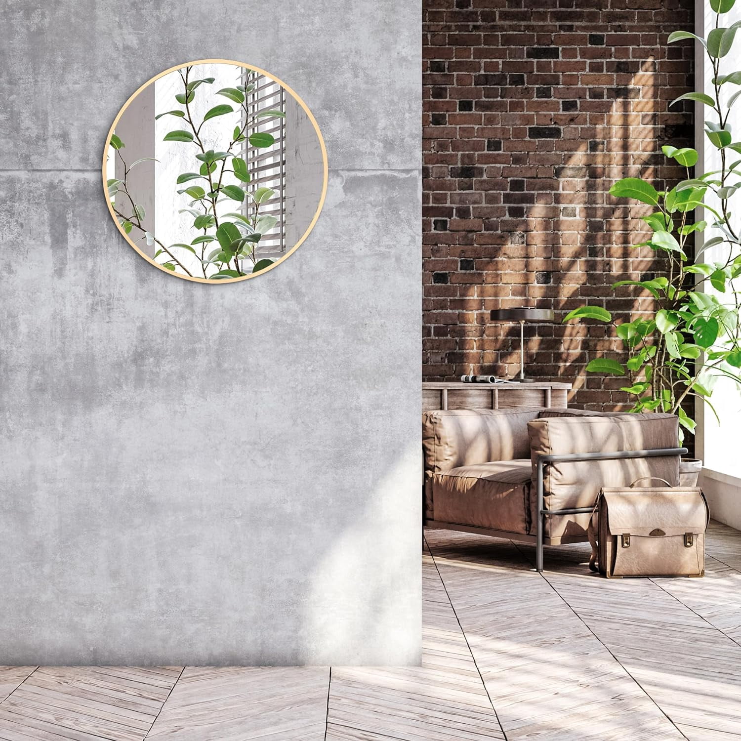 Americanflat Framed Gold Round Mirror 20" - Circle Mirror for Bathroom, Bedroom, Entryway, Living Room - Large Circular Mirror for Wall Decor