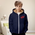 thumbnail image 6 of EnJoCho Children Valentine Day Sher𝗉a Fleec𝖾 Hoodie Full Zip Up Winter Jacket Heart Print Thick Warm Hooded Sweatshirt Thermal Coat, 6 of 7