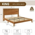 thumbnail image 4 of VanAcc King Size Solid Wood Bed Frame with 48.6" Headboard, Mid-Century Platform Bed Frame, Brown Black, 4 of 8