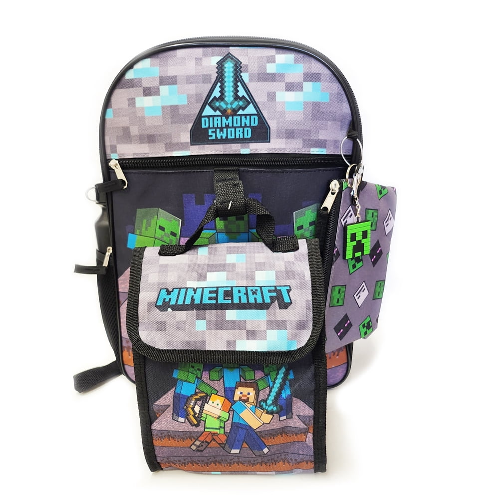 Backpack - Minecraft - Diamond Sword 16" 6 Piece Set