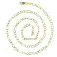 thumbnail image 2 of Decadence 14K Two Tone Solid Gold 2mm-12mm Figaro White Pave | Italian Gold Chains | Gold Figaro Bracelets for Men and Women, 2 of 5