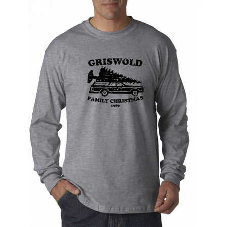 Griswold Christmas Pics New Way 1131 - Unisex Long-Sleeve T-Shirt Griswold Family Christmas 1989 Large Heather Grey ()