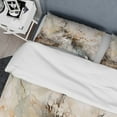 thumbnail image 4 of Designart "Geometric Depths White and Grey I" Modern Geometric Bedding Covert Set - Abstract Geometric Beige Abstract Bed Set With 2 Shams, 4 of 6