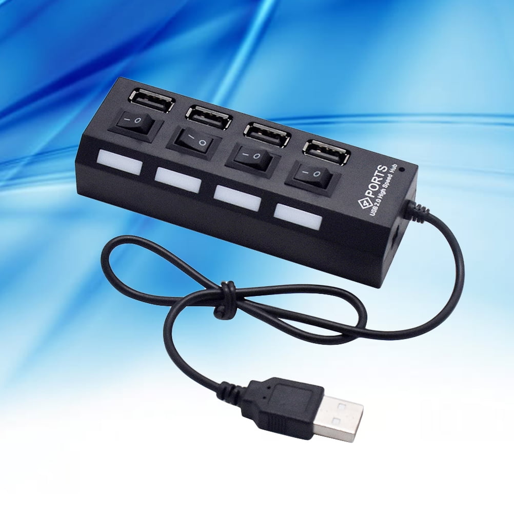 PENIKOKO USB Port Extender USB HUB Black Data Transfer for School 1Pcs