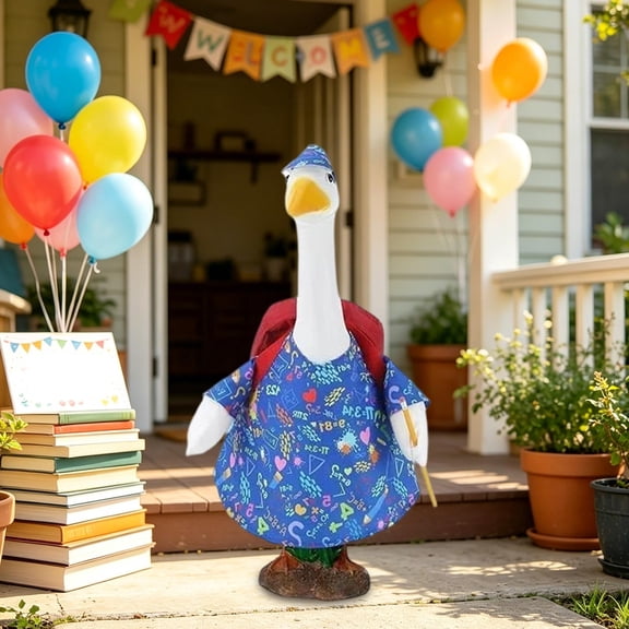 AuroraX Goose Clothes for Porch Goose Goose Outfit for Cement Goose 19 inch 17 inch Back to School Fall Yard Lawn Garden Decor Outdoor Goose Decor