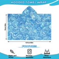 thumbnail image 2 of Blue White Tie Dye Swirl Pattern Hooded Bath Towel，50"x30" for Ages 3 To 12 Kids, Quick Dry Lightweight Soft Microfiber Hood Beach Towel Cover Up for Kids, 2 of 7