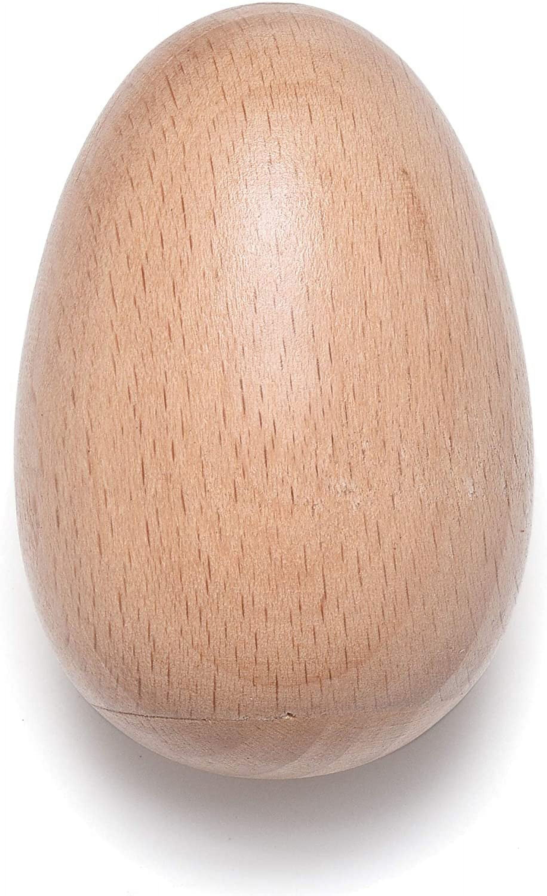ABPETE 6-Piece Natural Wood Egg Shaker Set - Handheld Percussion Instruments with Beads, Non-Toxic Finish for Kids, Music Therapy & Rhythm Classes