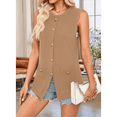 thumbnail image 7 of Women'S 2025 Summer Sweater Vest Sleeveless Knit Cardigan Button Down Tank Tops Khaki S, 7 of 7