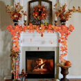 thumbnail image 5 of Artificial Fall Garland Maple Leaf Vine, 7.2ft Fake Hanging Vine Garland Autumn Foliage Garland for Home Wedding Fireplace Party Thanksgiving Decor-24PCS, 5 of 5