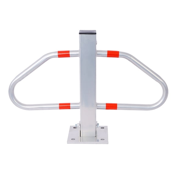 Parking Bollard - Steel Pole Barrier with Lock, Car Parking Protection Posts for Home, Garage, Street Decor - Gray