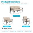 thumbnail image 5 of Sweecci 4 Pieces Aluminum Patio Furniture Set, Oversized All Weather Outdoor Conversation Set with Thick Washable Cushions, Outdoor Couch for Backyard, Patio, Balcony,Khaki, 5 of 8