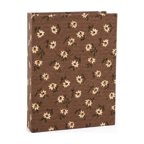Photo Albums with pockets 200 Pictures, Large capacity printed fabric‑covered cover, OUR MEMORIES Photo Book , Each Pack holds 200 Picture for Photos Family Anniversaries Baby Vacations(brown)