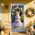 thumbnail image 4 of Sokhug Rideau de Porte de Pâques 35,43x70,87 Pouces Imprimé Lapin Œuf Décor pour Porte d'Entrée Mur Multicolore, 4 of 6